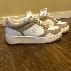 ALO Yoga White and Tan Athletic Shoes